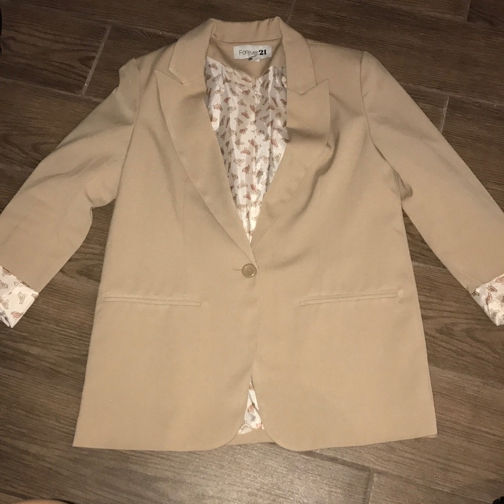 F21 tan blazer